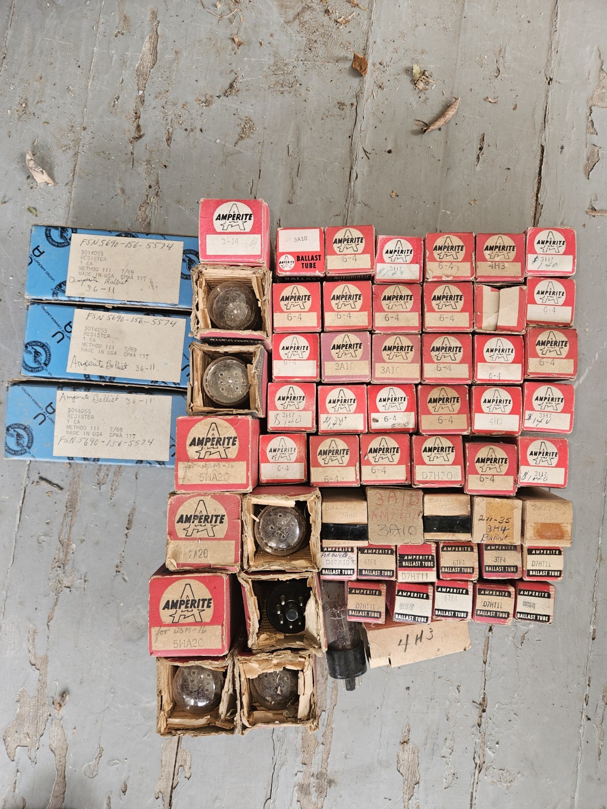 61 VINTAGE NOS AMPERITE BALLAST TUBES DELAY RELAY 3A10 6-4 3H7 5HA20 2A20 MORE