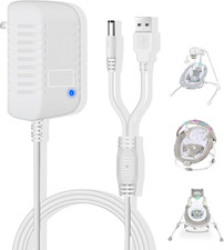 Charger for Ingenuity Baby Swing,Replacement Power Cord for Baby Rocker,2-In-1 C