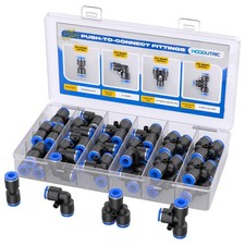 40Pc Quick Connect Air Hose Fittings Kit,6mm OD 10 Straights 10 Tees 10