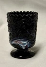 Fenton Glass Toothpick Holder Purple Slag Wild Strawberry Pattern Vintage