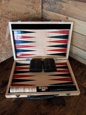 BACKGAMMON SET KOMPLETT MIT HOLZTRAGETASCHE, ...