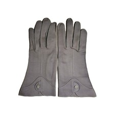VTG SMALL GREY WOMENS GLOVES WITH BUTTON CLOSER DETAIL