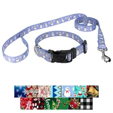 Country Brook Petz® Deluxe Collar and Leash - Christmas Collection