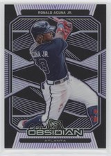 2020 Panini Chronicles Obsidian Electric Etch Purple 81/99 Ronald Acuna Jr o7m