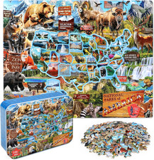 Puzzles for Kids Ages 4-6,National Parks Map 100 Piece Puzzles for Kids Ages 4-8