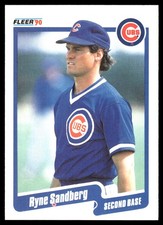 Ryne Sandberg 1990 Fleer #40 Chicago Cubs MLB READ FREE SHIPPING AutographDen