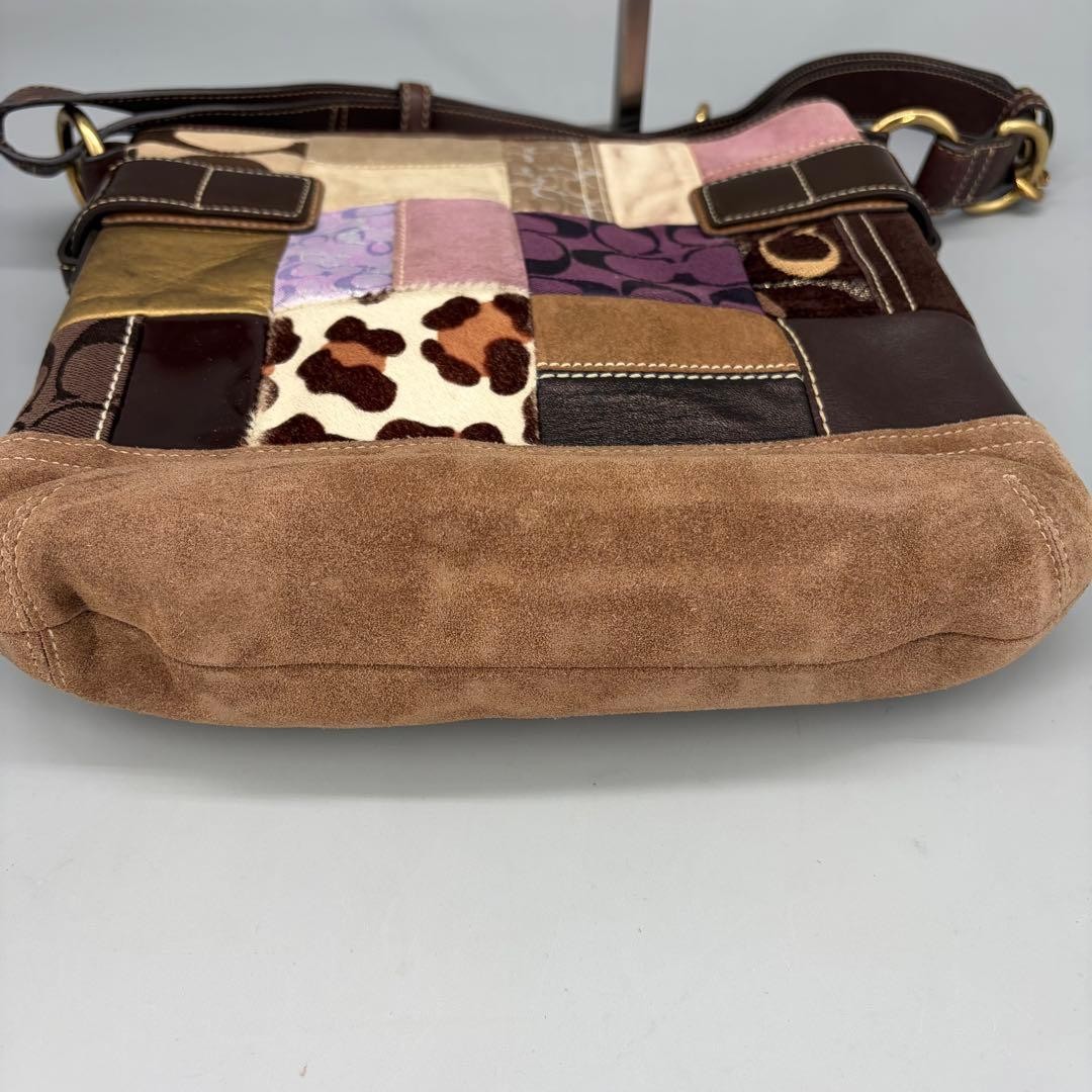 Coach Patchwork Shoulder Bag Multi-color Leather … - image 6