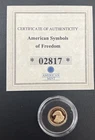 American Mint Bald Eagle Gold Coin 0.585 Gold 0.5g 2011 Proof History of America