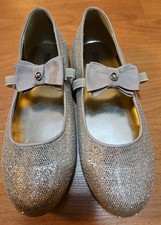 Michael Kors Kids Ballet Flats Girls 4 Sand Silver Rover Day Mary Jane Slip-Ons