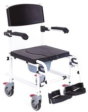 Sedia Comoda per Anziani per WC e doccia su ruote imbottitura in PU smontabile s