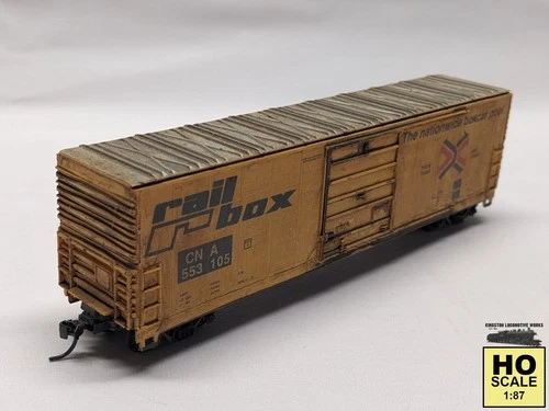HO 50ft Box Car - RailBox #CNA 553105 - Weathered