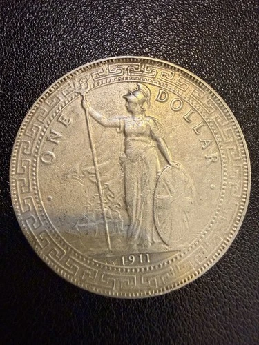 1911 British Trade Dollar Silver Coin “ONE DOLLAR” Britannia Trade $ Z345