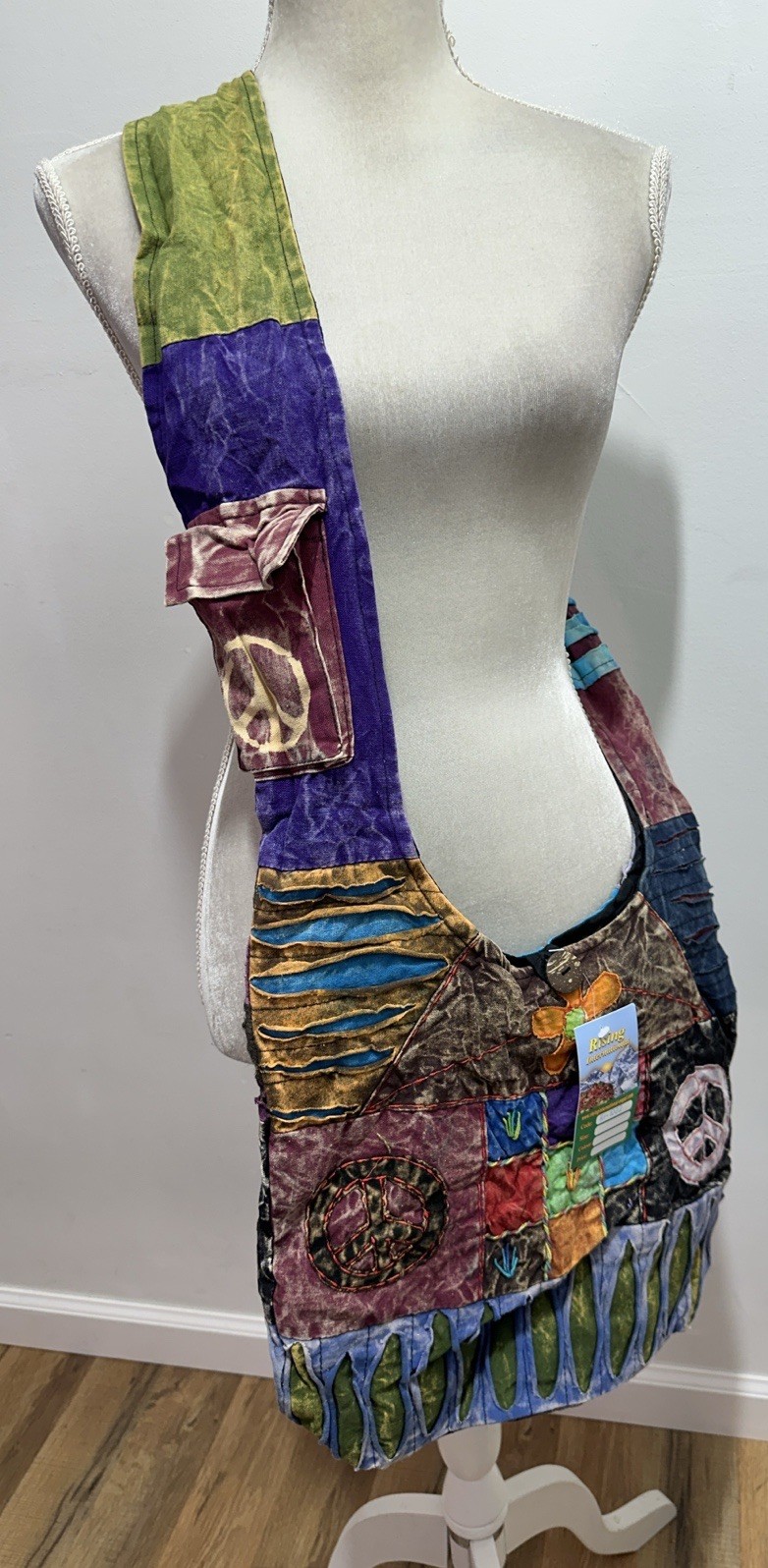 Rising International NWT Patchwork Slouch Bag Boh… - image 16