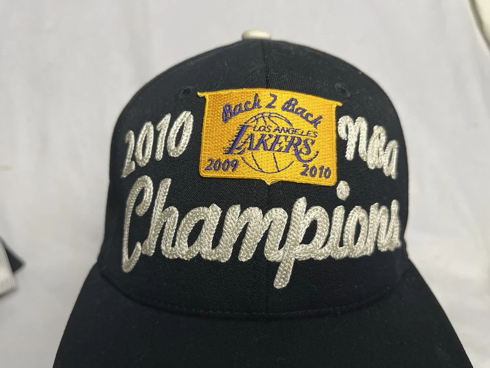 2010 LA Lakers NBA Champions Adidas Locker Room Fitted Hat - Image 2 of 4