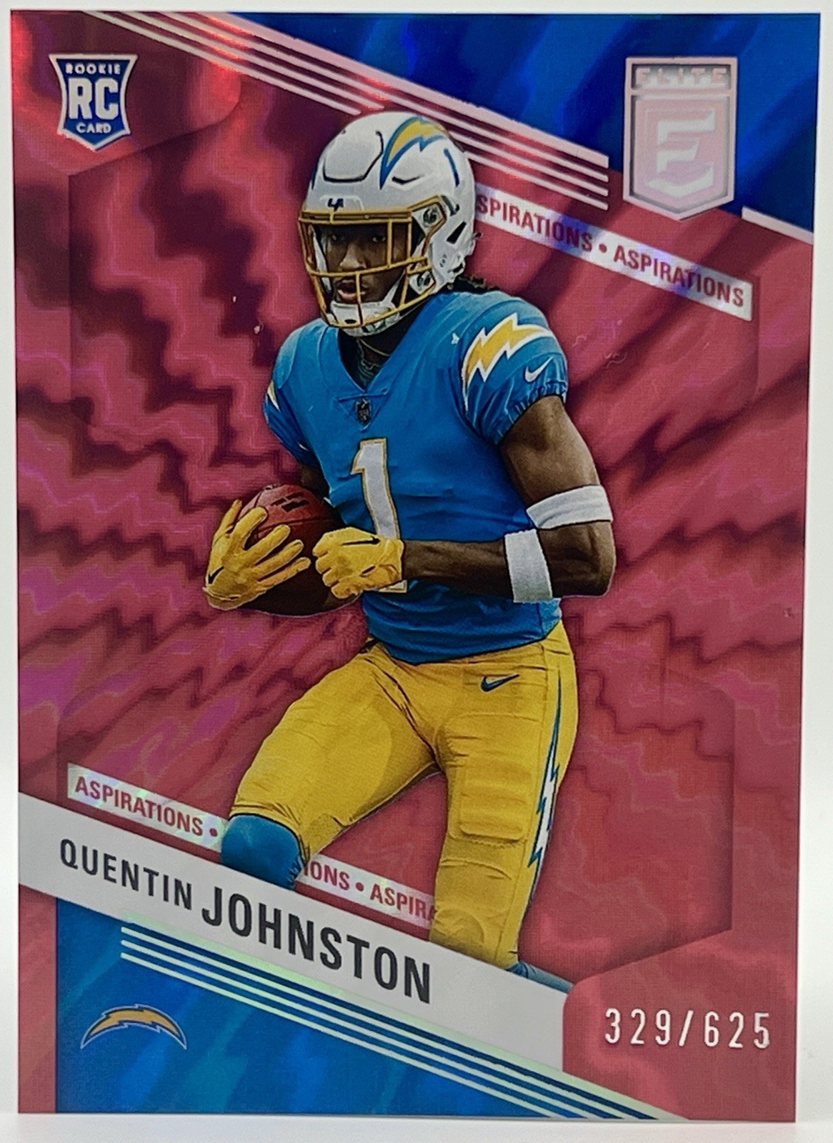2023 Elite Quentin Johnston Rookie #176 Aspirations Shimmer /625 (RC) Chargers