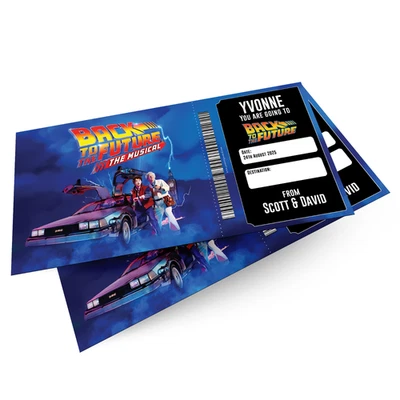 THE FINE PAPERHOUSE Back to the Future Ticket | Personalised Custom Xmas Gift | Theatre Surprise
