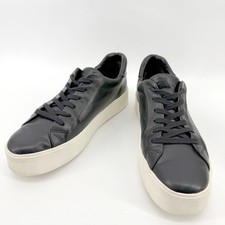 Vince Benfield Platform Sneakers Womens 8 Black Leather Low Top Lace Up