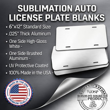 10pc Aluminum Dye Sublimation License Plate Blanks 6x12 .025 USA