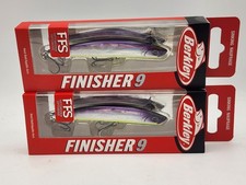 NEW! Berkley Finisher #9 Jerkbaits Lot of 2- Purple Slime with nion Yellow belly
