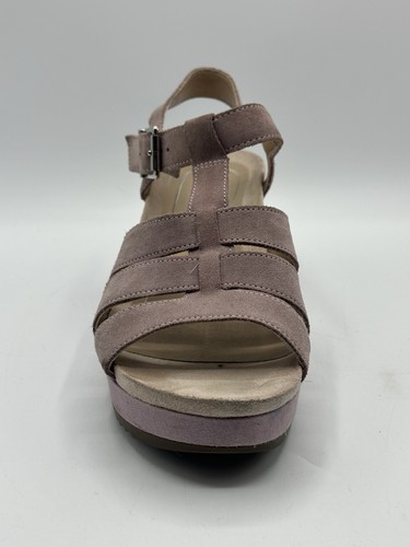 Vionic Hoola Size 9 Platform T Strap Sandals Tawny Mauve Lilac Orthotic Wedge - Picture 11 of 18