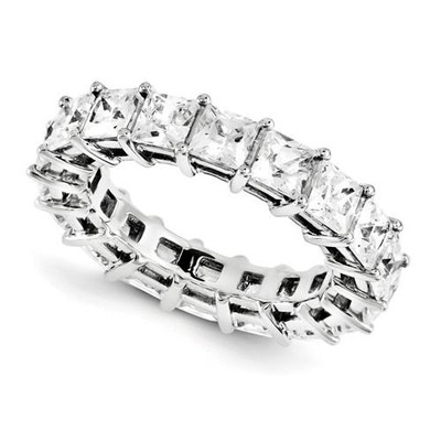 14k Weißgold Prinzessin Gemeine Schale Krallen Ewigkeit Motiv Band Ring Made on