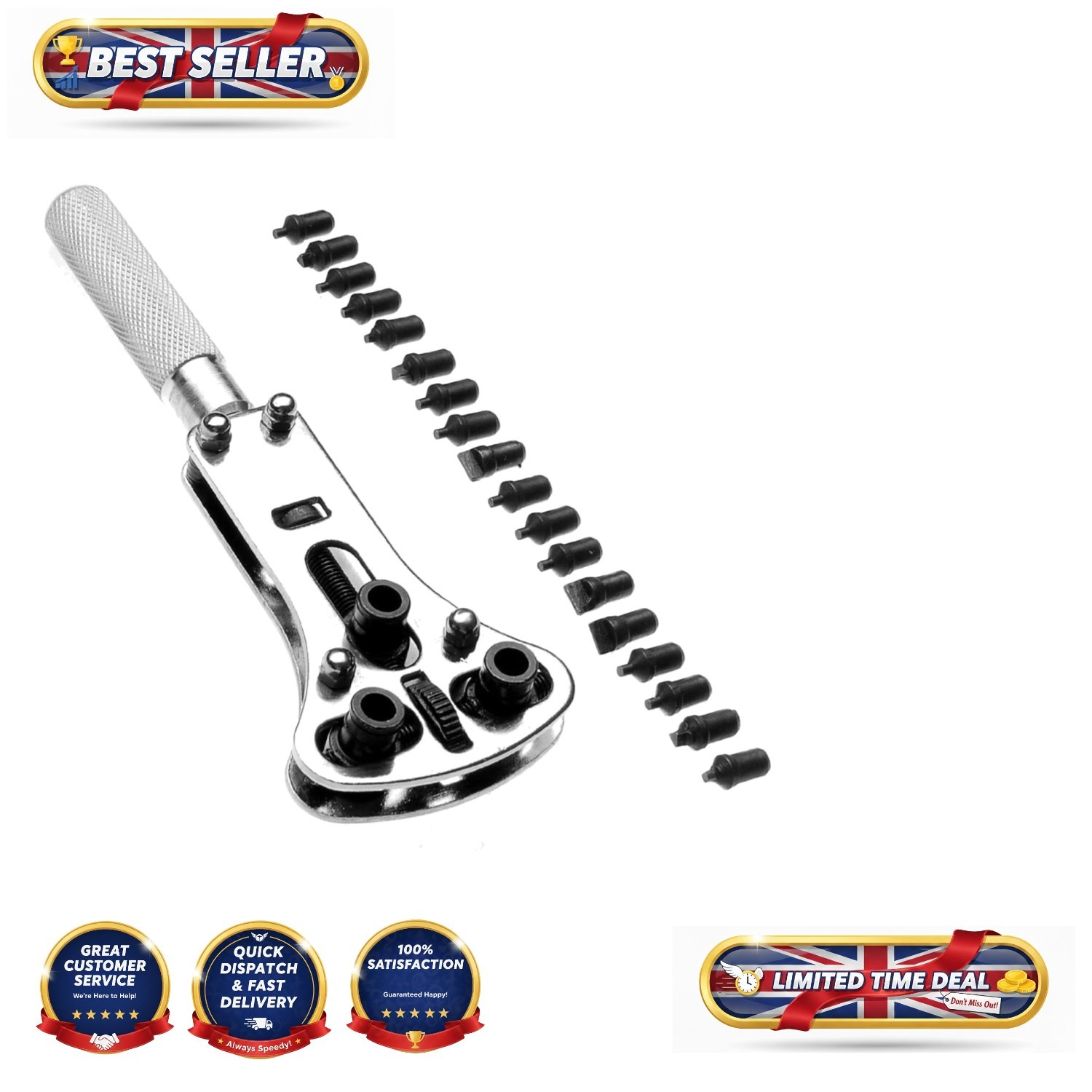 Professional Watch Back Case Opener and Screw Wrench - Compact & Versatile