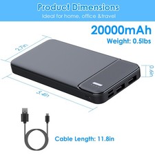 30000mAh 20000mAh Fast Charging Power Bank PD22.5W USB-C Portable External