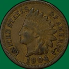 1904 Indian Head Cent Extremely Fine XF Coin #39402