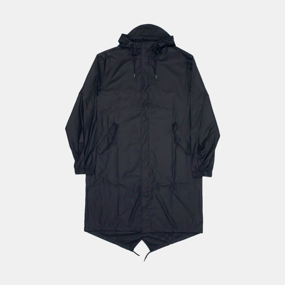 Rains Fishtail Parka Long Mens Black Polyester Size S