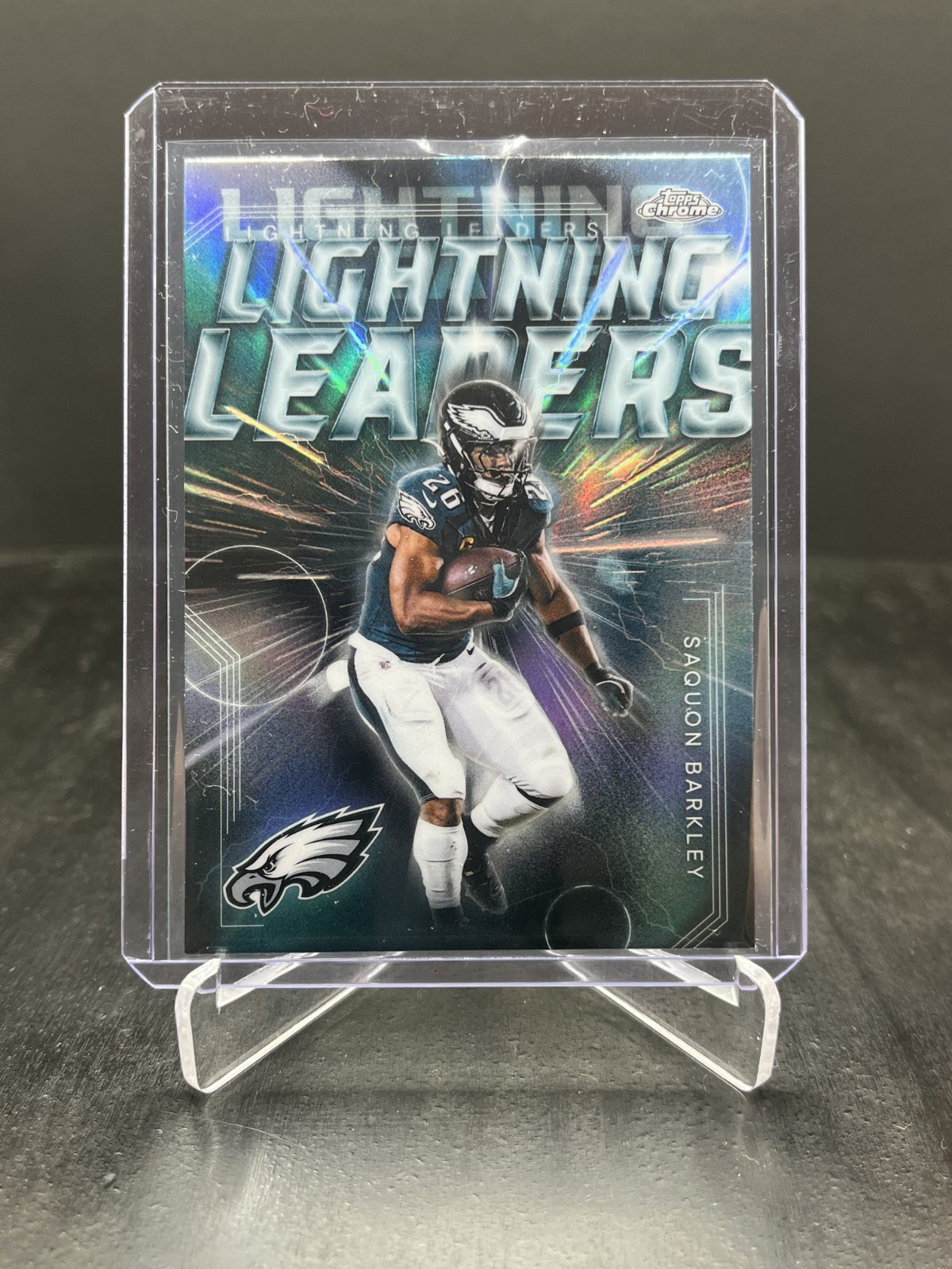 2025 Topps Chrome Football Saquon Barkley Lightning Leaders SP #LL-9