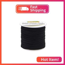 EuTengHao Nylon Elastic Cord - Black Satin Decorative Cord for Bracelet, Necklac