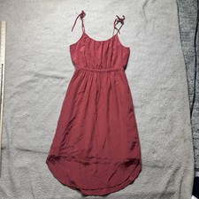 Madewell Dress Womens 0 Silk Skyway Cami Warm Berry Red Sleeveless Lined Button