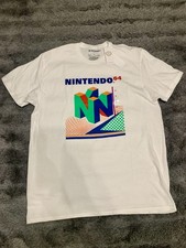 N64 Nintendo 64 Camisa Para Hombres XL Blanca Gráfico Logo Retro Videojuego Camiseta Consola NW