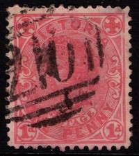 Australia Victoria 1905 One Penny 1d red perf 12 x 12&frac12; SG416 Used numeral 210