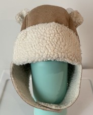 Baby 6-12 Months Gap Bear Hat Sherpa Fleece Trapper Aviator Brown Tan Ears