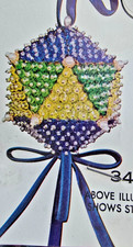 Walco SEQUIN FACETS Fuchsia/Peacock Vtg Sequin Bead DIY Christmas Ornament Kit