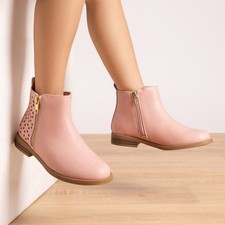 Kids Girls Ankle Boots Side Zipper Fashion Fall Winter Pull On Chelsea Boots
