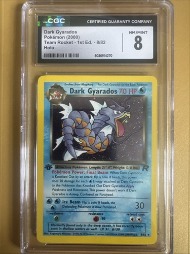 Dark Gyarados (1st Edition) graded CGC 8 for sale on eBay