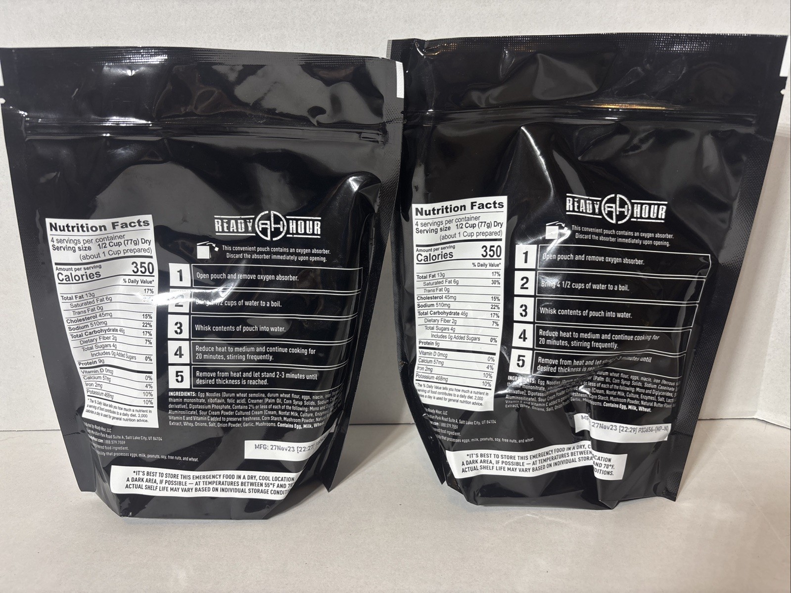 Ready Hour Emergency Food--2 Pack--Creamy Stroganoff--1,320 cals