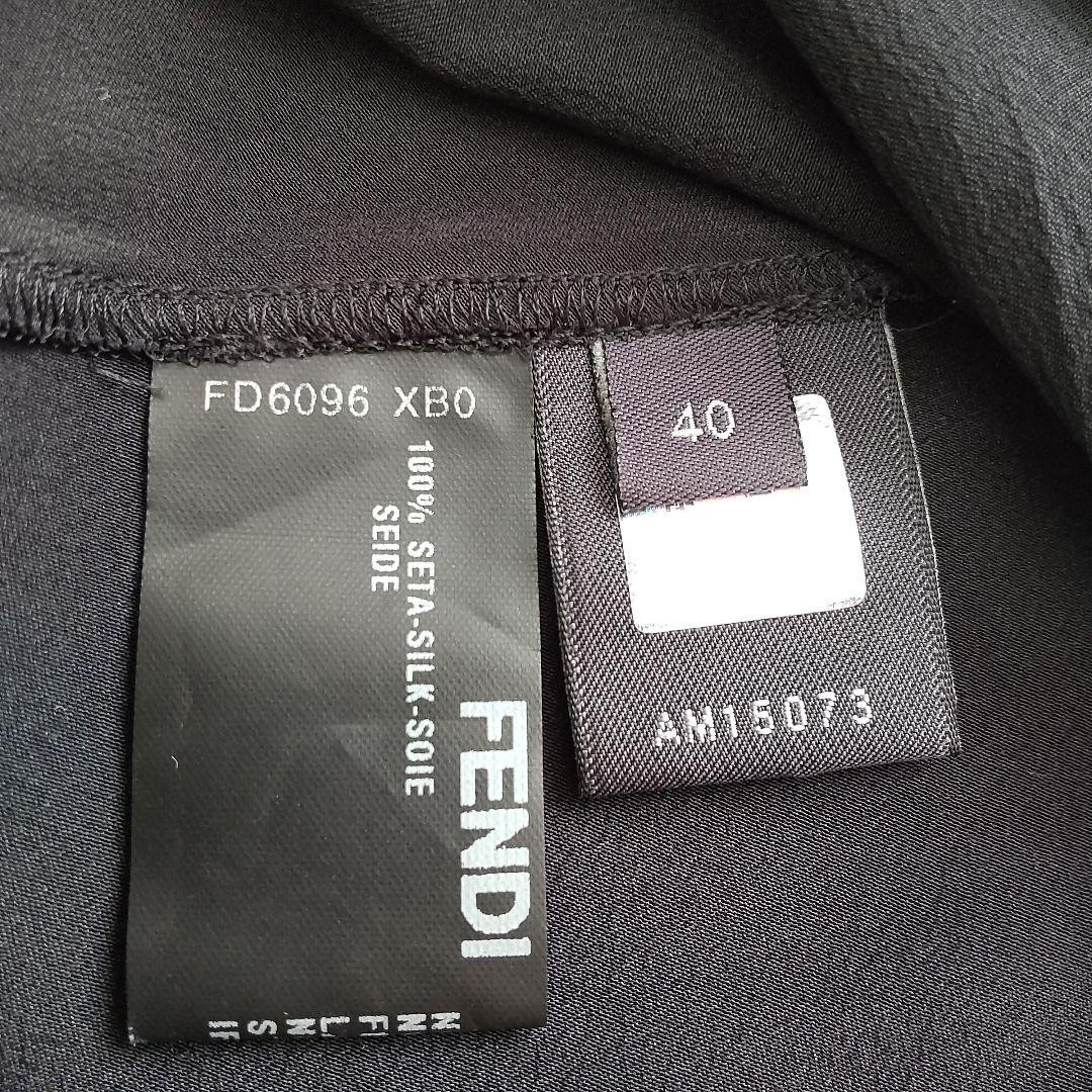 FENDI Silk Sleeveless Long Dress Black Size L Belt Detail Occasion Used From Jp thumbnail 23