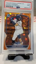 Junior Caminero - 2023 Bowman Chrome Sapphire Edition Prospects ORANGE /75 PSA 9