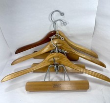 Lot of 3 Vintage The Setwell 18 Heavy Duty Wooden Suit Coat Pant Hangers