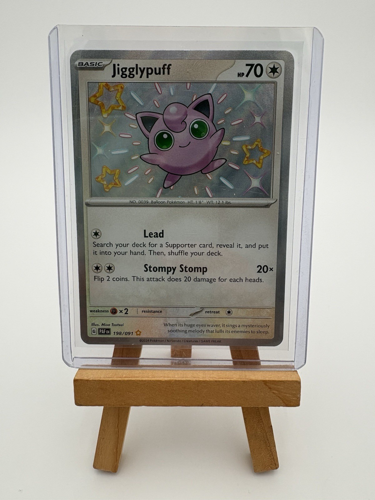 Jigglypuff 198/091 Holo Rare Pokemon Card Paldean Fates 2024 Near Mint