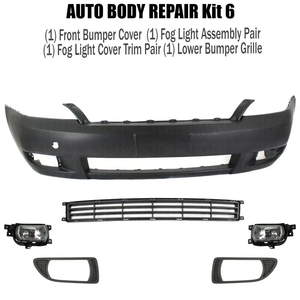 Front Bumper Cover Fascia & Fog Light Assembly Kit For 2006-2012 Kia Sedona Foto 2 de 4