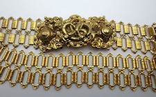 Vintage Stunning Articulated Designer Gold Metal Ladies Chain Snake Belt