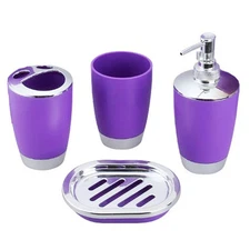 Bathroom Accessories Set 4 Pieces, Bath Set Tumbler Set Toiletries5804