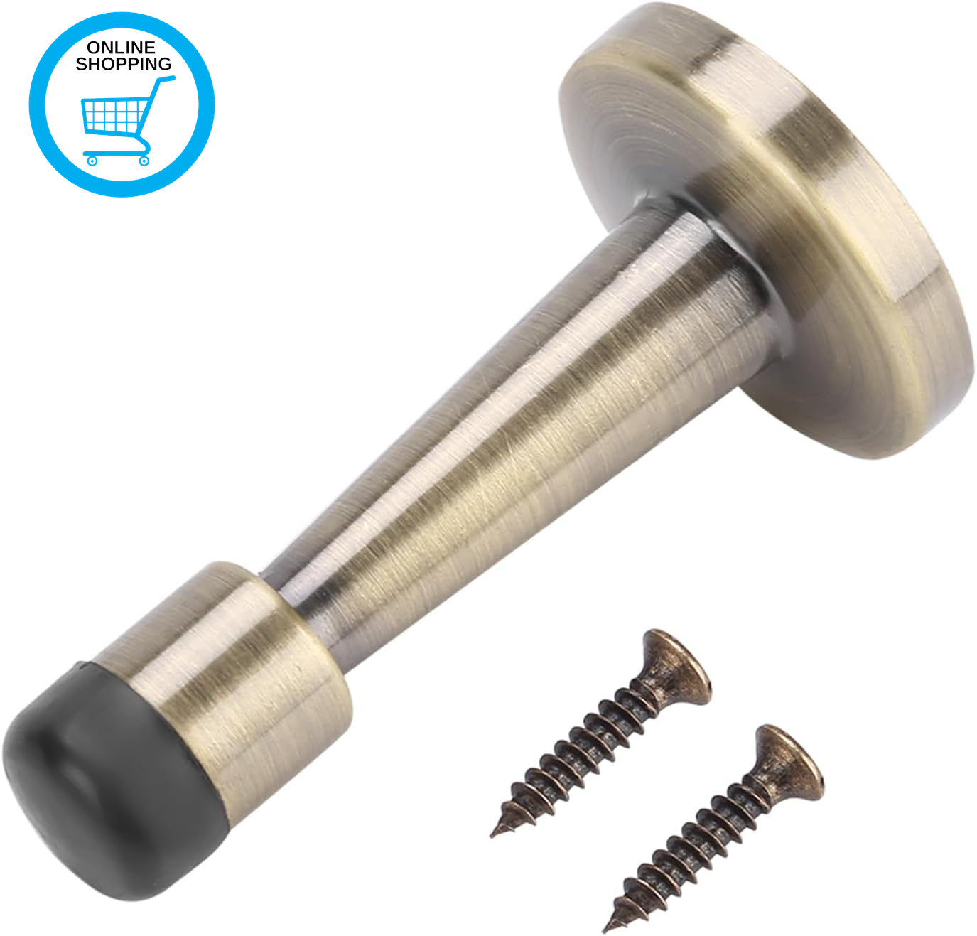 Brass Door Stop, Door Stoppers for Skirtings, Brushed Brass Door Stop, Door Hold