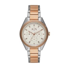 Orologio da donna ARMANI AX Armani Exchange AX5662 crema in acciaio inossidab...