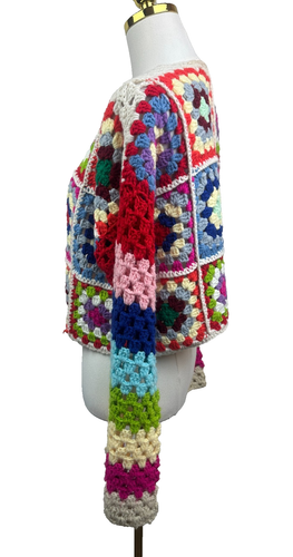 ๐ ELAN Crochet Rainbow Cardigan โ Granny Squares โ Size M โ NWOT ๐ - Picture 5 of 6