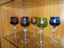 6x Weingläser Bleikristall  Römer / Farbig -- Überfangglas 